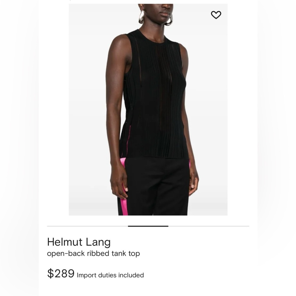 Helmut Lang Open Back Tank